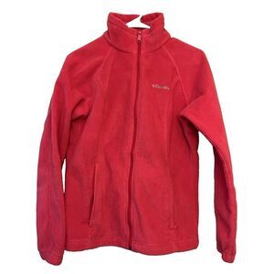 Columbia Dark Pink Full Zip Fleece Long Sleeve Sweater Jacket Small Women Hiking